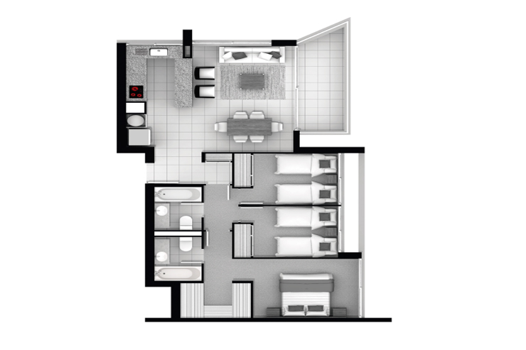Modelo C3 del proyecto Laguna del Mar - Inmobiliaria Aconcagua