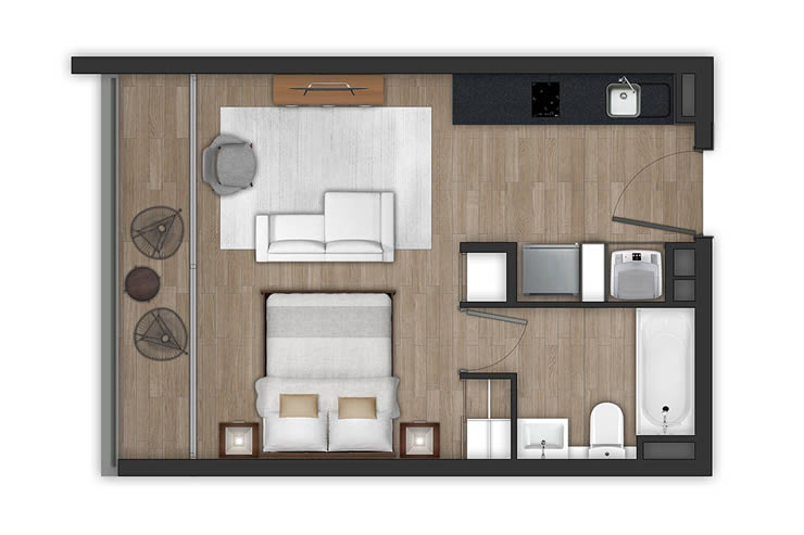 Modelo A del proyecto Edificio Tocornal - Inmobiliaria Aconcagua