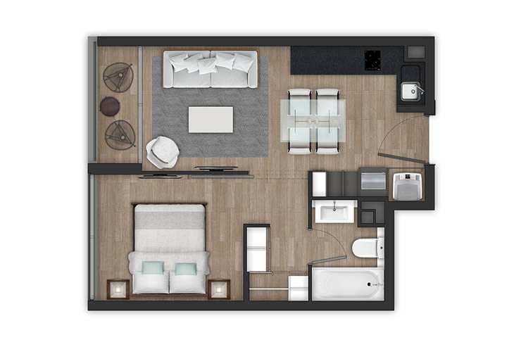 Modelo C del proyecto Edificio Tocornal - Inmobiliaria Aconcagua