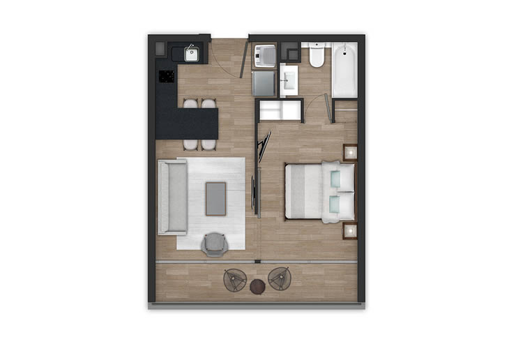 Modelo E del proyecto Edificio Tocornal - Inmobiliaria Aconcagua