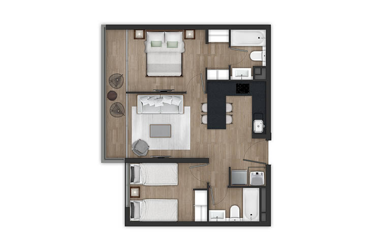 Modelo L del proyecto Edificio Tocornal - Inmobiliaria Aconcagua