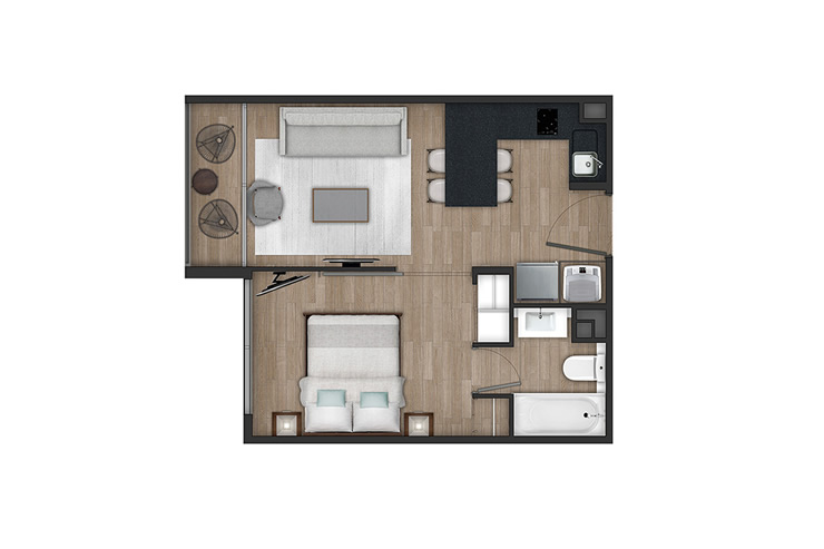 Modelo H del proyecto Edificio Tocornal - Inmobiliaria Aconcagua