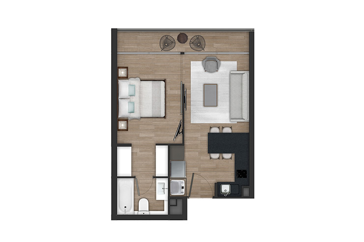 Modelo F del proyecto Edificio Tocornal - Inmobiliaria Aconcagua