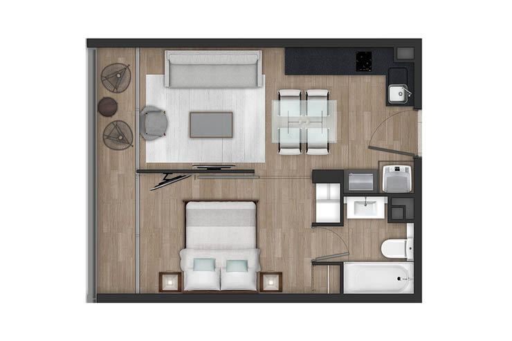 Modelo B del proyecto Edificio Tocornal - Inmobiliaria Aconcagua