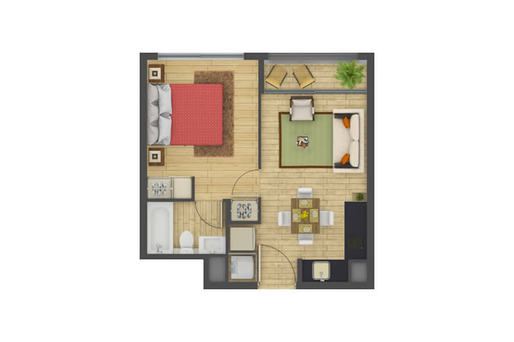 Modelo A1 VITALIS del proyecto Condominio Vitalis - Inmobiliaria Aconcagua