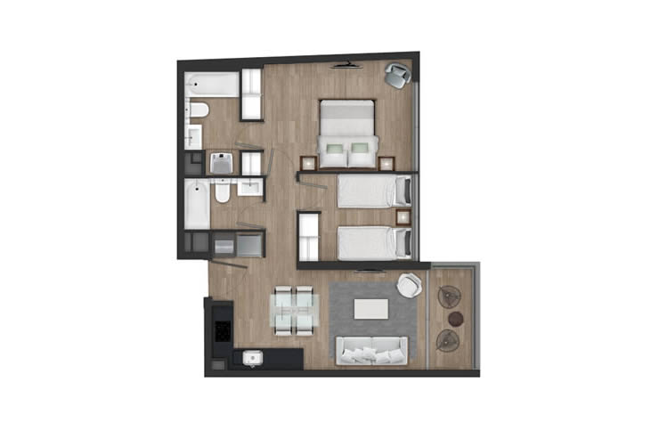 Modelo M del proyecto Edificio Tocornal - Inmobiliaria Aconcagua