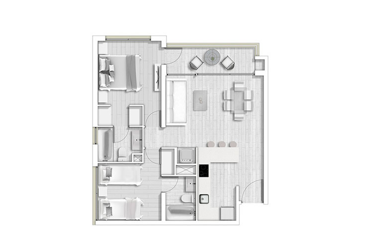 Modelo A4 del proyecto Condominio Alto lo Cañas - Inmobiliaria Aconcagua