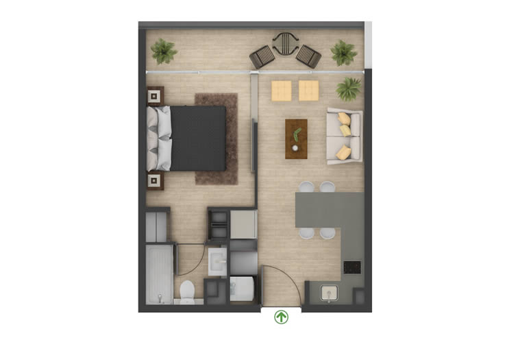 Modelo 1G del proyecto Edificio Neus 2 - Inmobiliaria Aconcagua