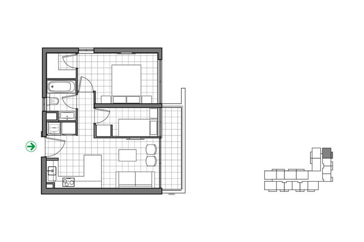 Modelo 2B del proyecto Edificio Neus 2 - Inmobiliaria Aconcagua