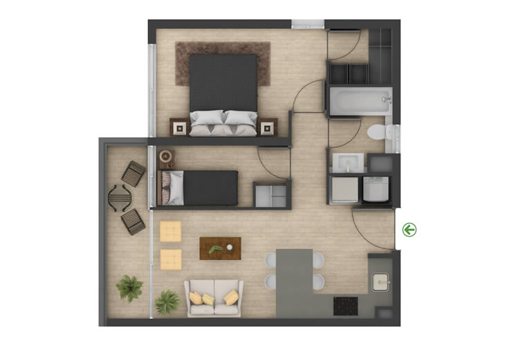Modelo 2C del proyecto Edificio Neus 2 - Inmobiliaria Aconcagua