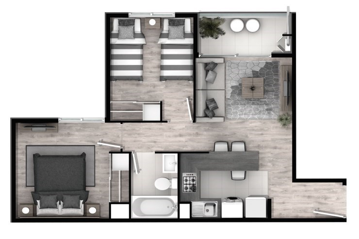 Modelo A del proyecto Santa Margarita del Mar Departamentos - Inmobiliaria Aconcagua