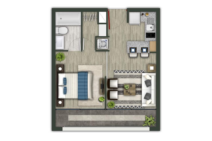 Modelo 1A del proyecto Inc 129 - Inmobiliaria Aconcagua