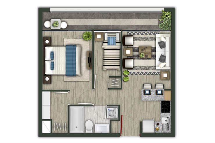 Modelo 2A del proyecto Inc 129 - Inmobiliaria Aconcagua