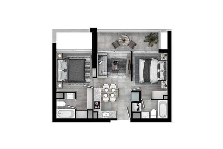 Modelo 2B del proyecto Parque Bellavista II - Inmobiliaria Aconcagua