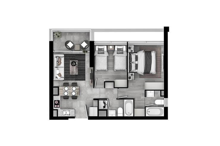 Modelo 2D del proyecto Parque Bellavista II - Inmobiliaria Aconcagua