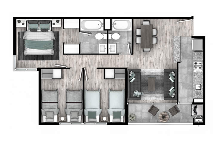 Modelo G2 del proyecto San Pablo de Curauma Edificios II - Inmobiliaria Aconcagua