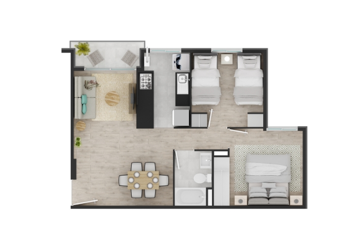 Modelo A1 del proyecto Cipreses de Torreones - Inmobiliaria Aconcagua