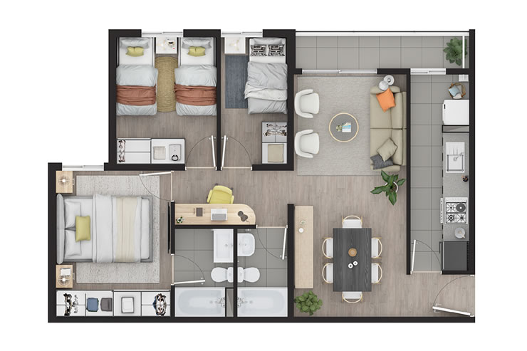 Modelo S5 del proyecto Parque Torreones IV - Inmobiliaria Aconcagua