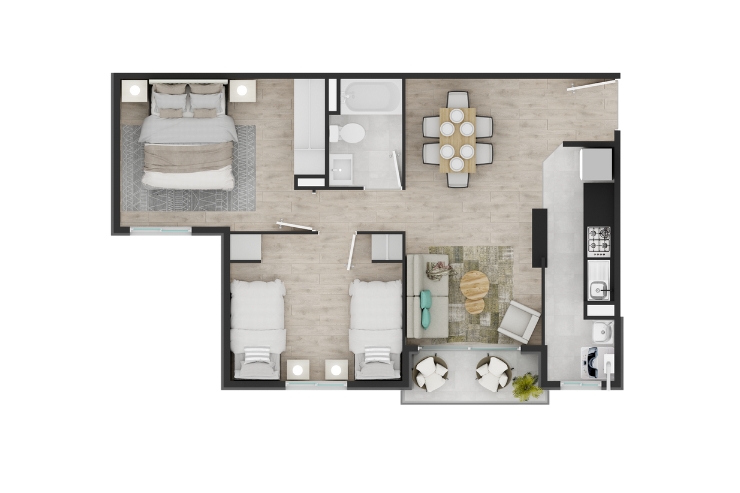 Modelo B del proyecto Cipreses de Torreones - Inmobiliaria Aconcagua