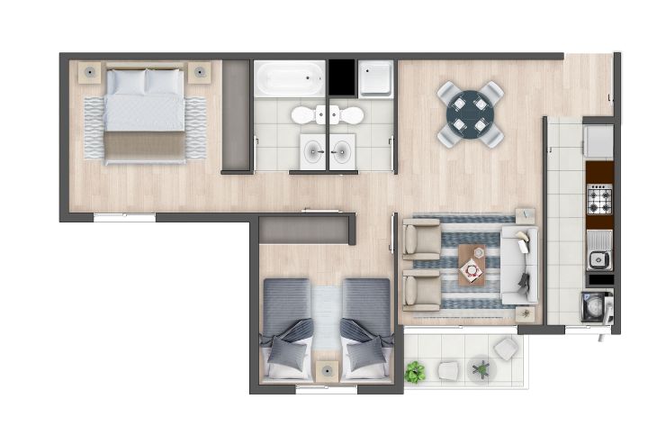 Modelo B5 del proyecto Condominio Valle los Volcanes - Inmobiliaria Aconcagua