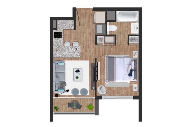 Modelo B1 del proyecto Mirador 950 - Inmobiliaria Aconcagua