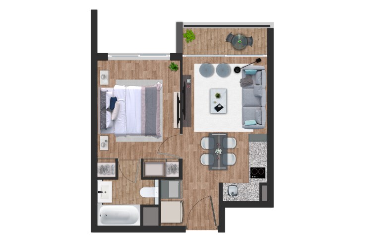 Modelo B2 del proyecto Mirador 950 - Inmobiliaria Aconcagua