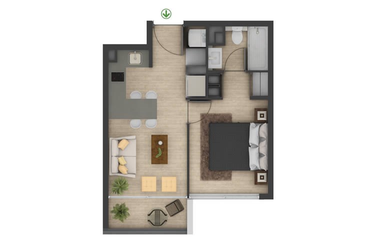 Modelo 1C del proyecto Edificio Neus 2 - Inmobiliaria Aconcagua