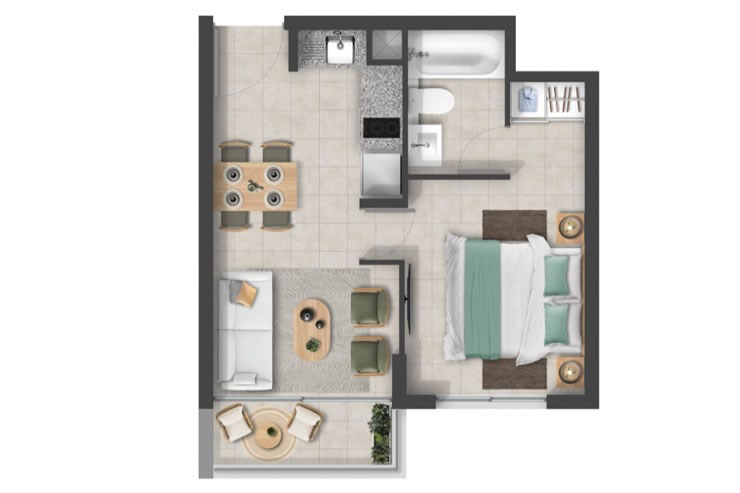 Modelo A2 del proyecto Barón de Juras - Inmobiliaria Aconcagua
