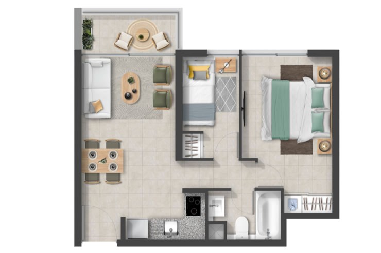 Modelo B2 del proyecto Barón de Juras - Inmobiliaria Aconcagua