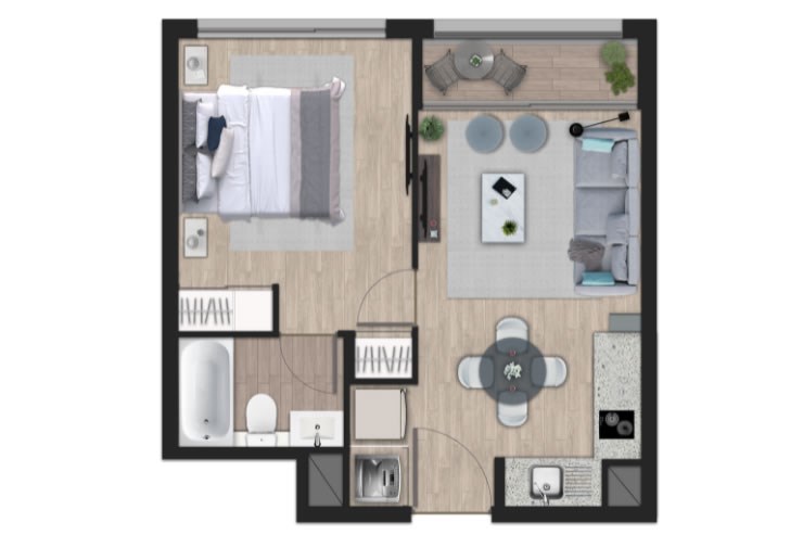 Modelo A1 del proyecto Condominio Vitalis II - Inmobiliaria Aconcagua