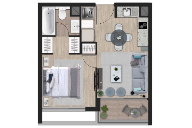 Modelo A2 del proyecto Condominio Vitalis II - Inmobiliaria Aconcagua