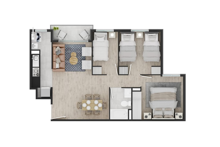 Modelo C del proyecto Cipreses de Torreones - Inmobiliaria Aconcagua