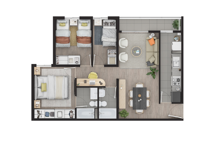 Modelo S5 del proyecto Parque Quilicura - Inmobiliaria Aconcagua
