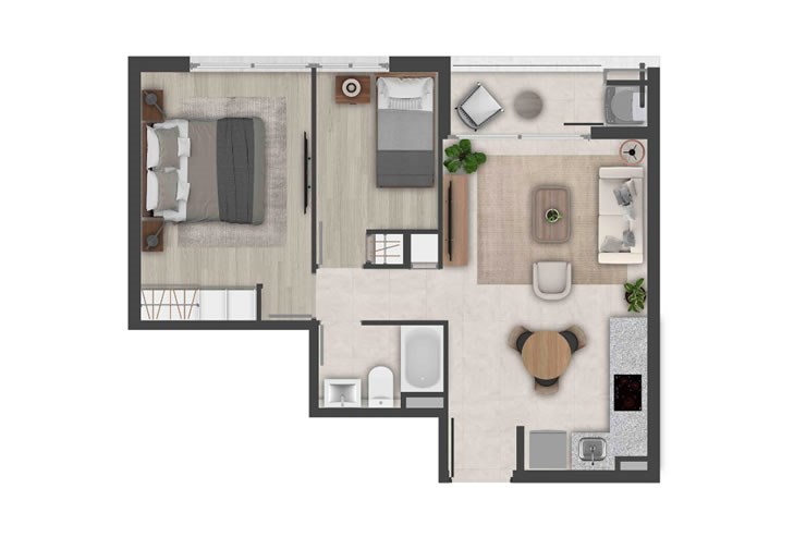 Modelo A1-1 del proyecto Santa Margarita del Mar (E. Futura) - Inmobiliaria Aconcagua