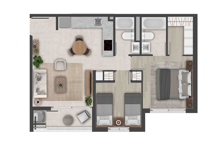 Modelo B del proyecto Santa Margarita del Mar (E. Futura) - Inmobiliaria Aconcagua