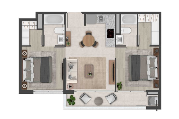 Modelo C-1 del proyecto Santa Margarita del Mar (E. Futura) - Inmobiliaria Aconcagua