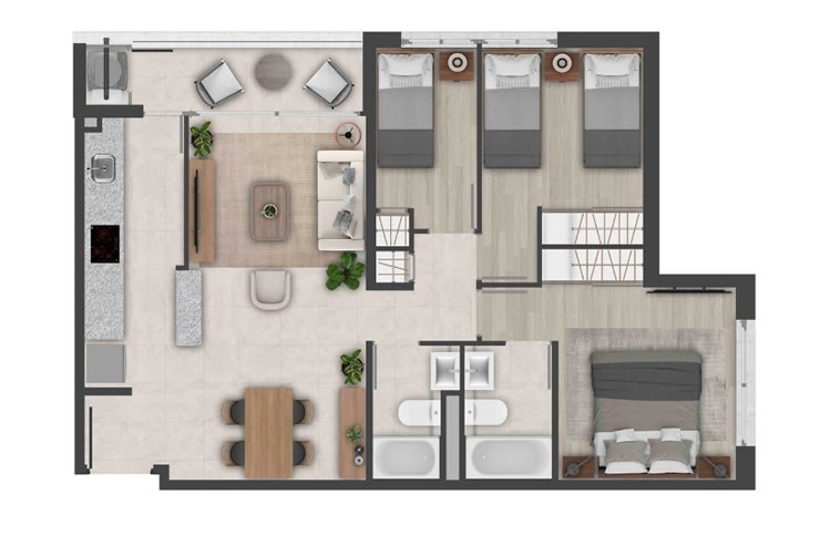 Modelo F del proyecto Santa Margarita del Mar (E. Futura) - Inmobiliaria Aconcagua