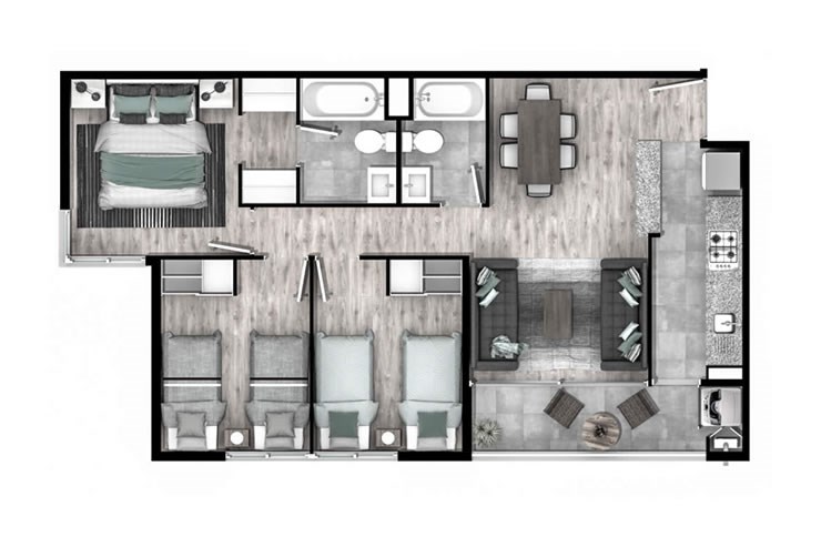Modelo G2 del proyecto San Pablo de Curauma Edificios II - Inmobiliaria Aconcagua
