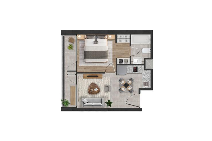 Modelo B3 del proyecto Edificio Nexo - Inmobiliaria Aconcagua